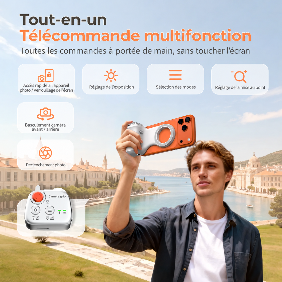 Poignée photo pour smartphone