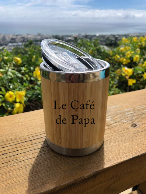 Mug en bambou avec couvercle – personnalisable par gravure laser