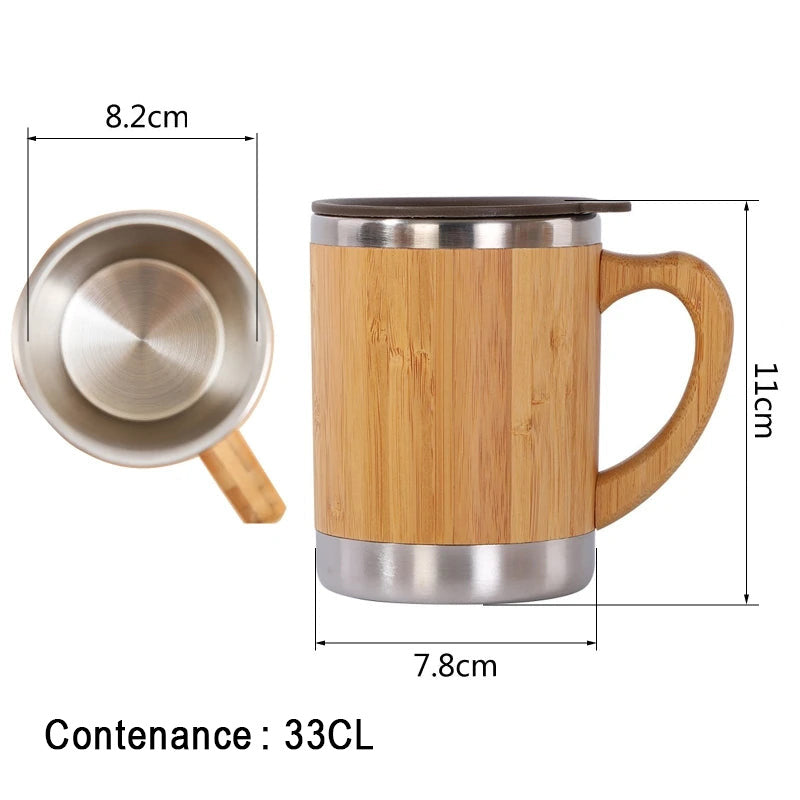 Mug en bambou avec couvercle – personnalisable par gravure laser