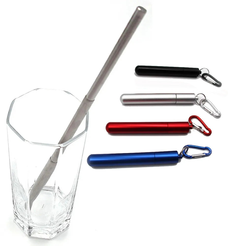 Pailles Réutilisables Télescopique en inox alimentaire personnalisable