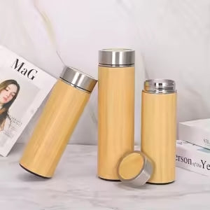 Thermos Moderne en Bambou Acier Inoxydable