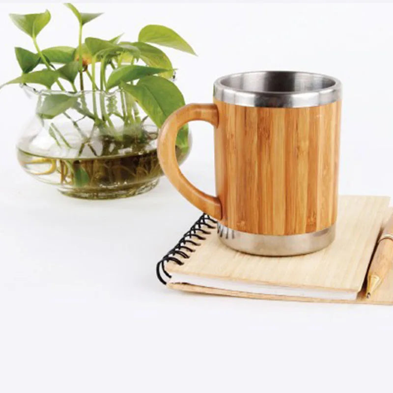 Mug en bambou avec couvercle – personnalisable par gravure laser