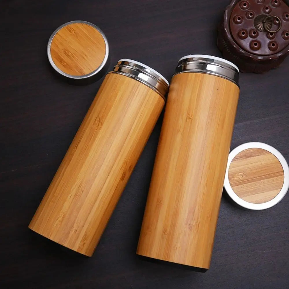 Thermos Moderne en Bambou Acier Inoxydable