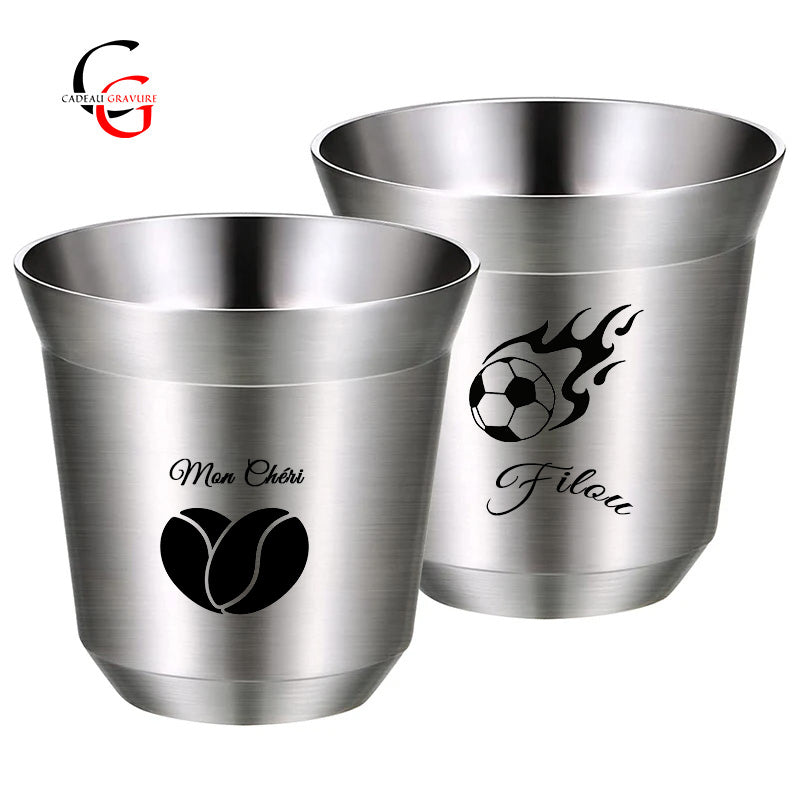 TASSE A CAFE EN ACIER INOXYDABLE PERSONNALISABLE