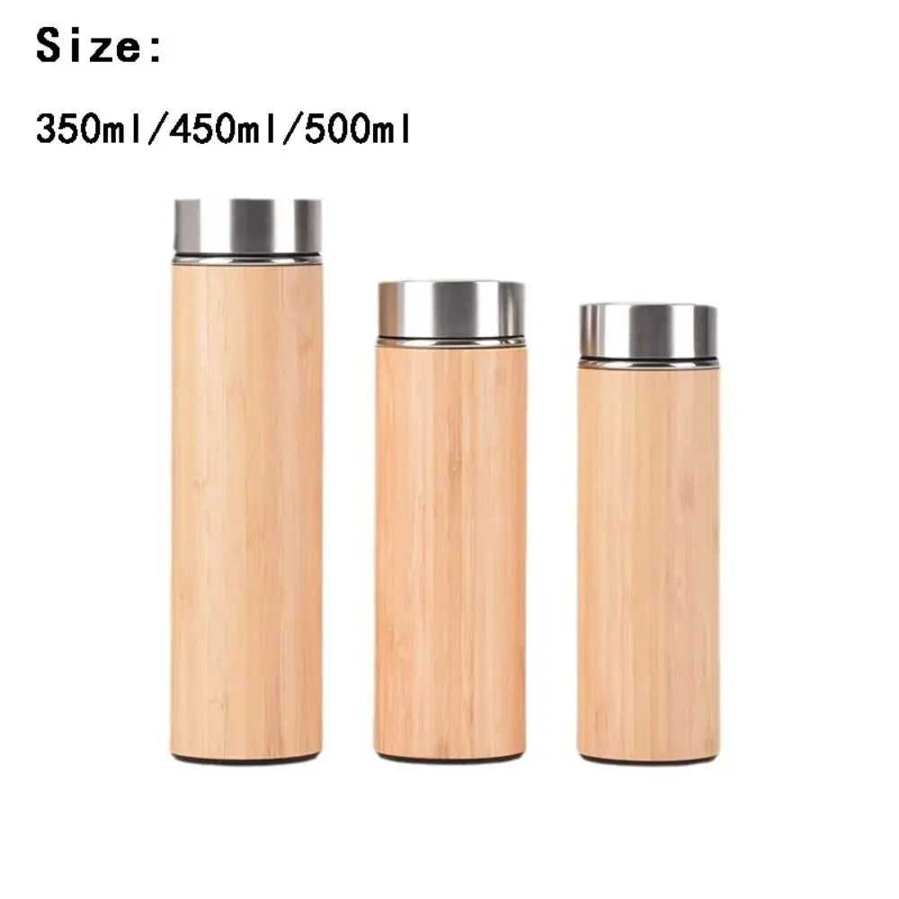 Thermos Moderne en Bambou Acier Inoxydable