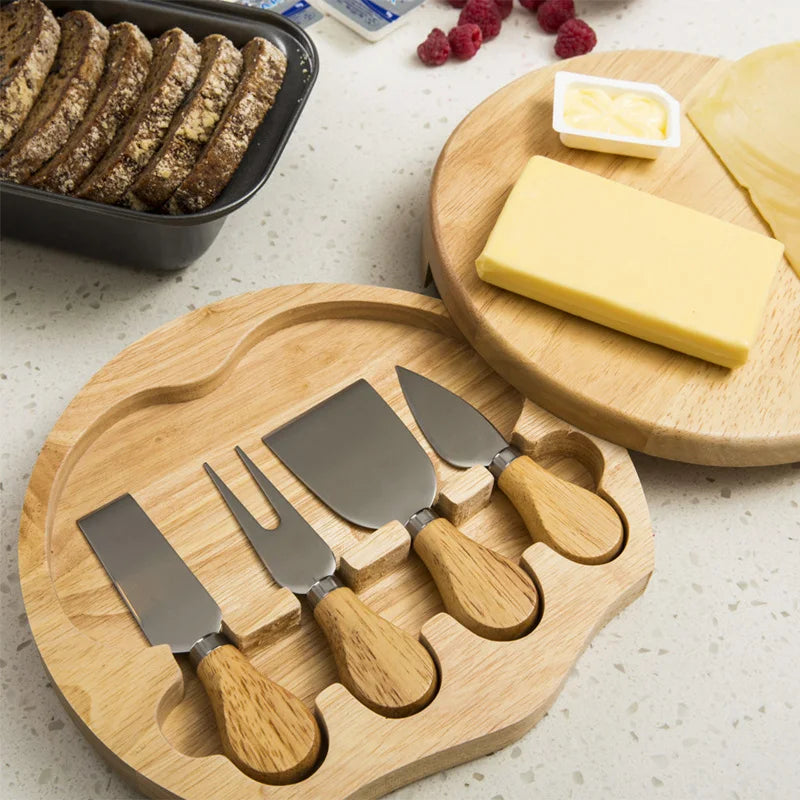 Ensemble De 12 Couteaux à Fromage B.J.B - Manches En Bambou, Présentés Dans Écrin