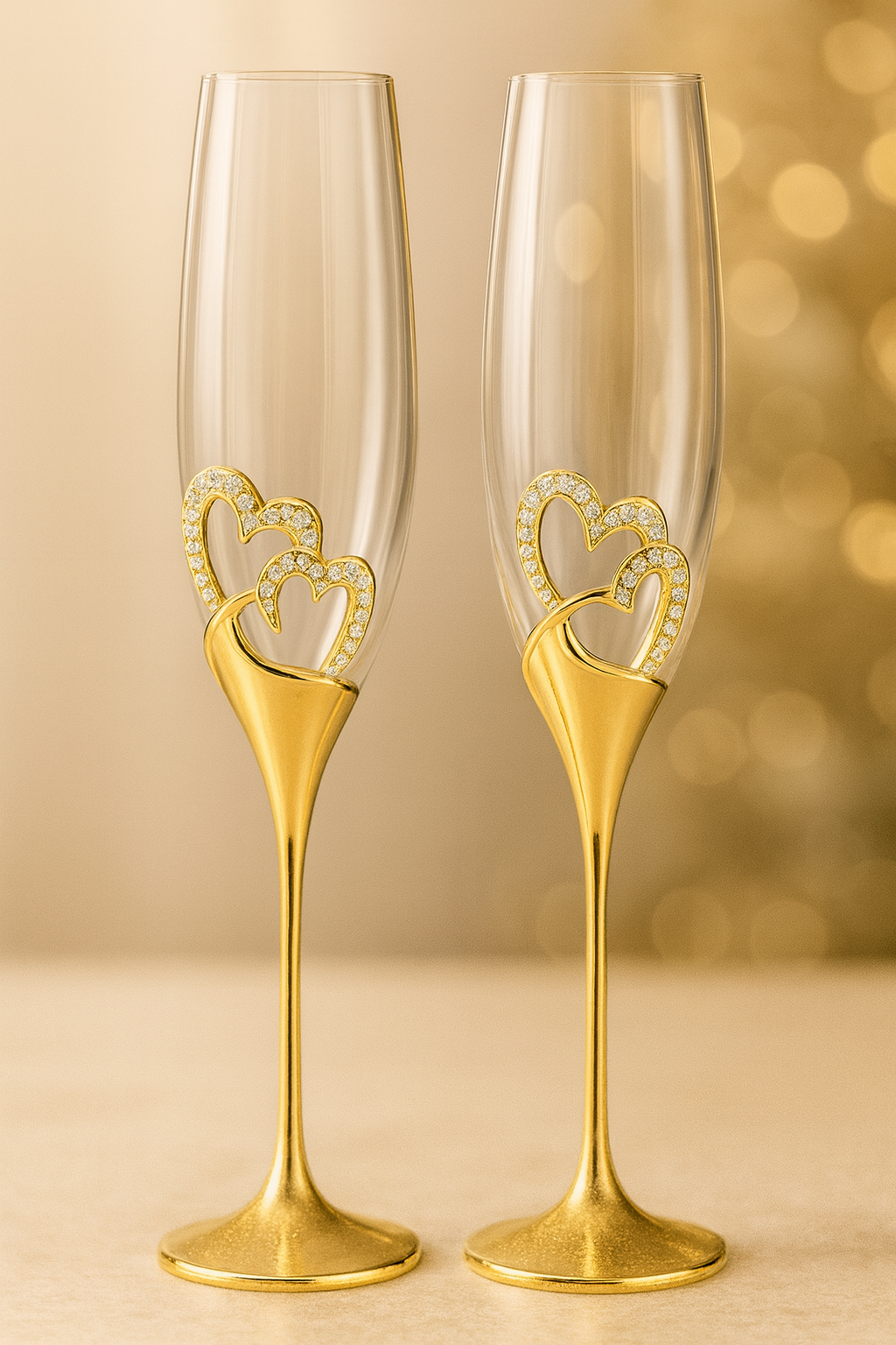 Flûtes de Mariage – Collection Cœurs Cristallins