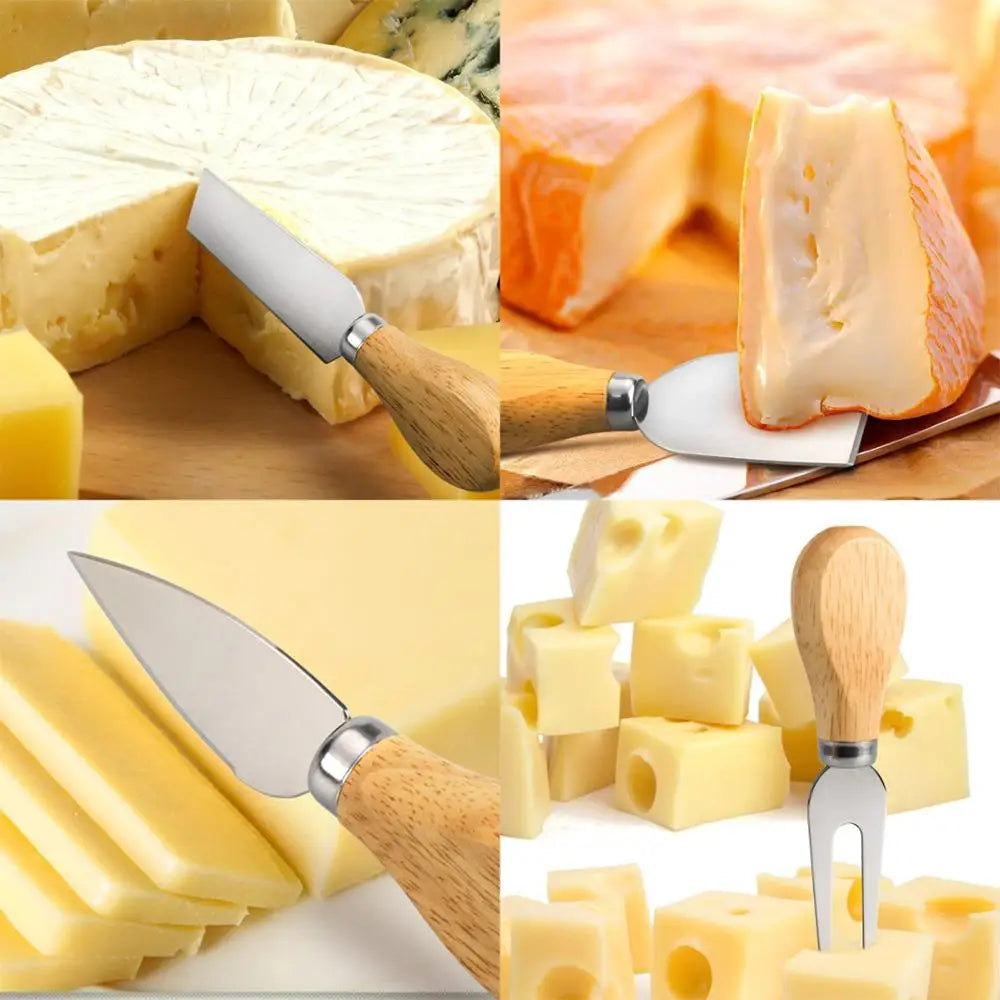 Ensemble de couteaux à fromage dans un élégant coffret en bambou avec personnalisation