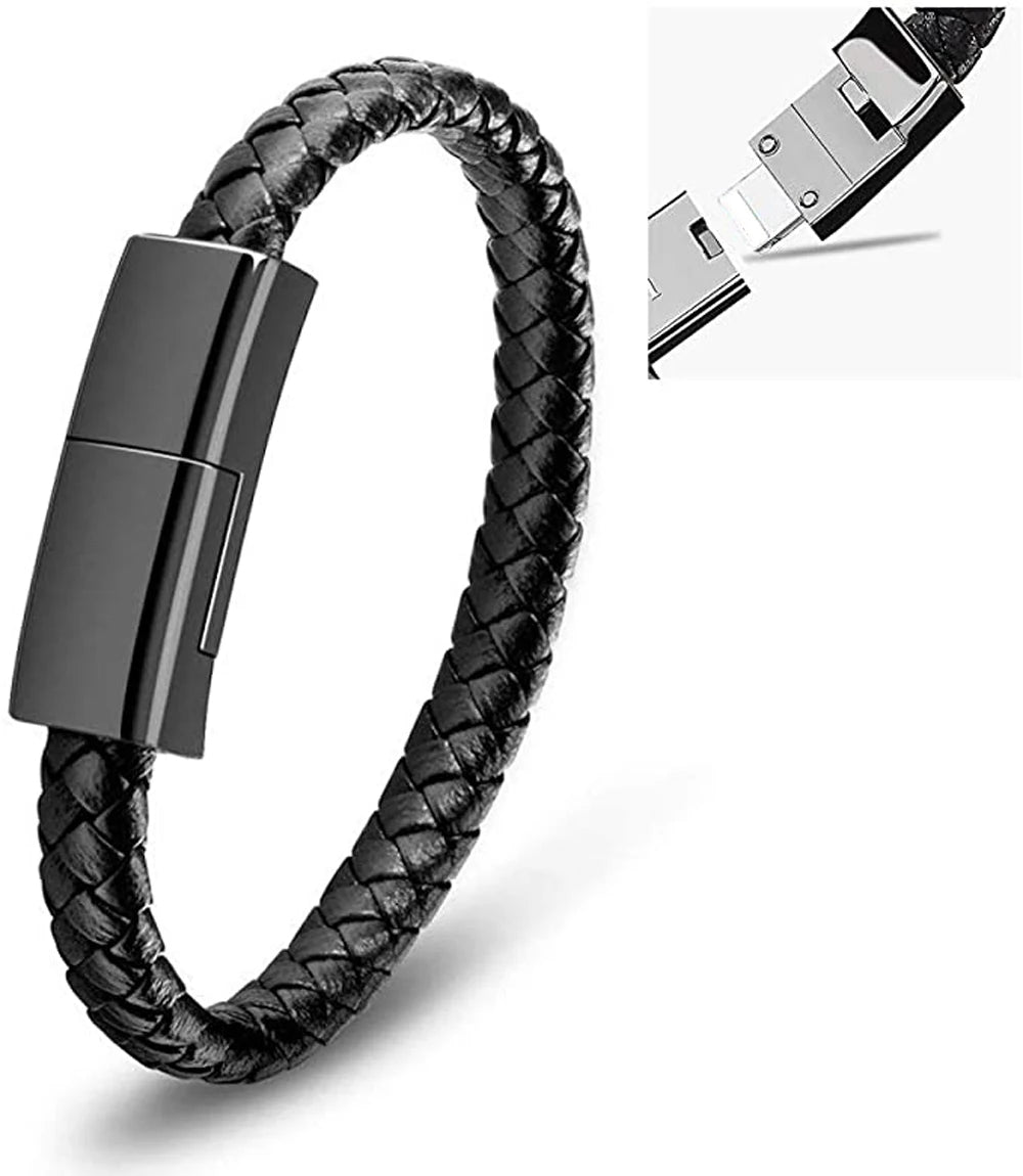 Bracelet Chargeur USB Rapide avec initiales à graver